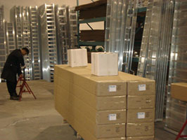 Zip cable trays shipping area